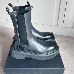 Black Leather Chelsea Boots